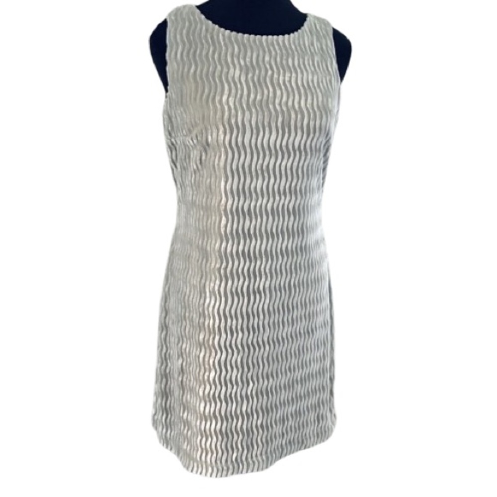 Vintage Datiani Dress size 6 Velvet Shift Slip light Green Nude Mod Designer